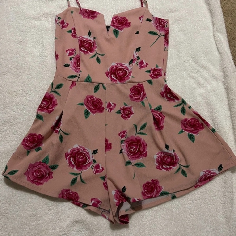 Floral Spaghetti Strap Romper